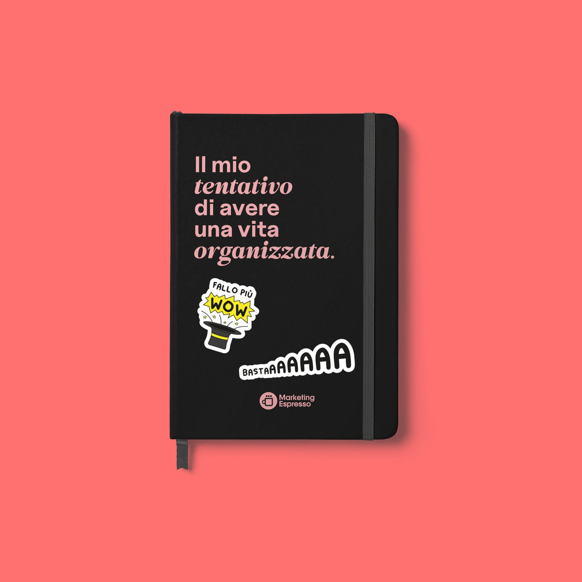 Agenda 2027 Nera personalizzata con gli adesivi inclusi