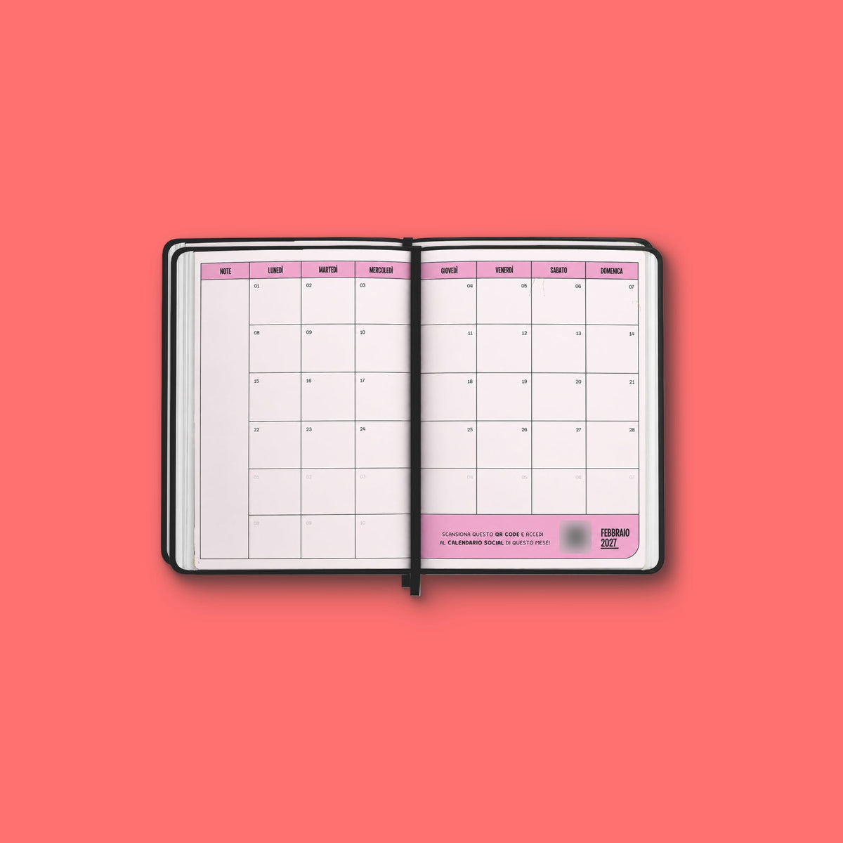 Agenda 2027 Nera – pagine del calendario mensile