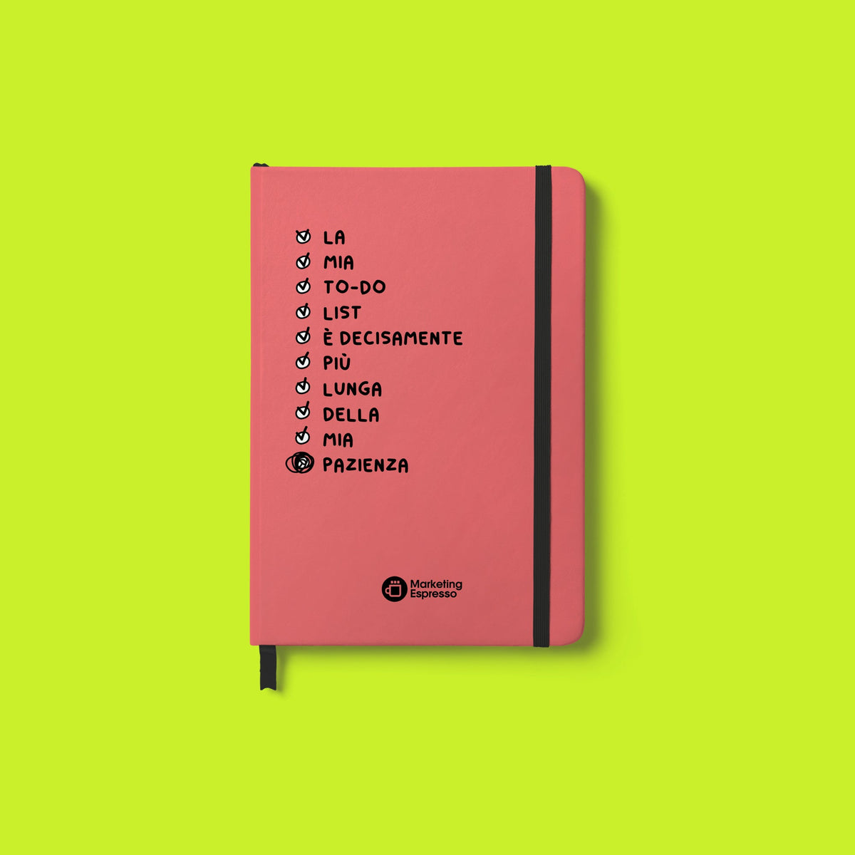 Agenda 2027 Rosa Marketing Espresso – copertina con la to-do list