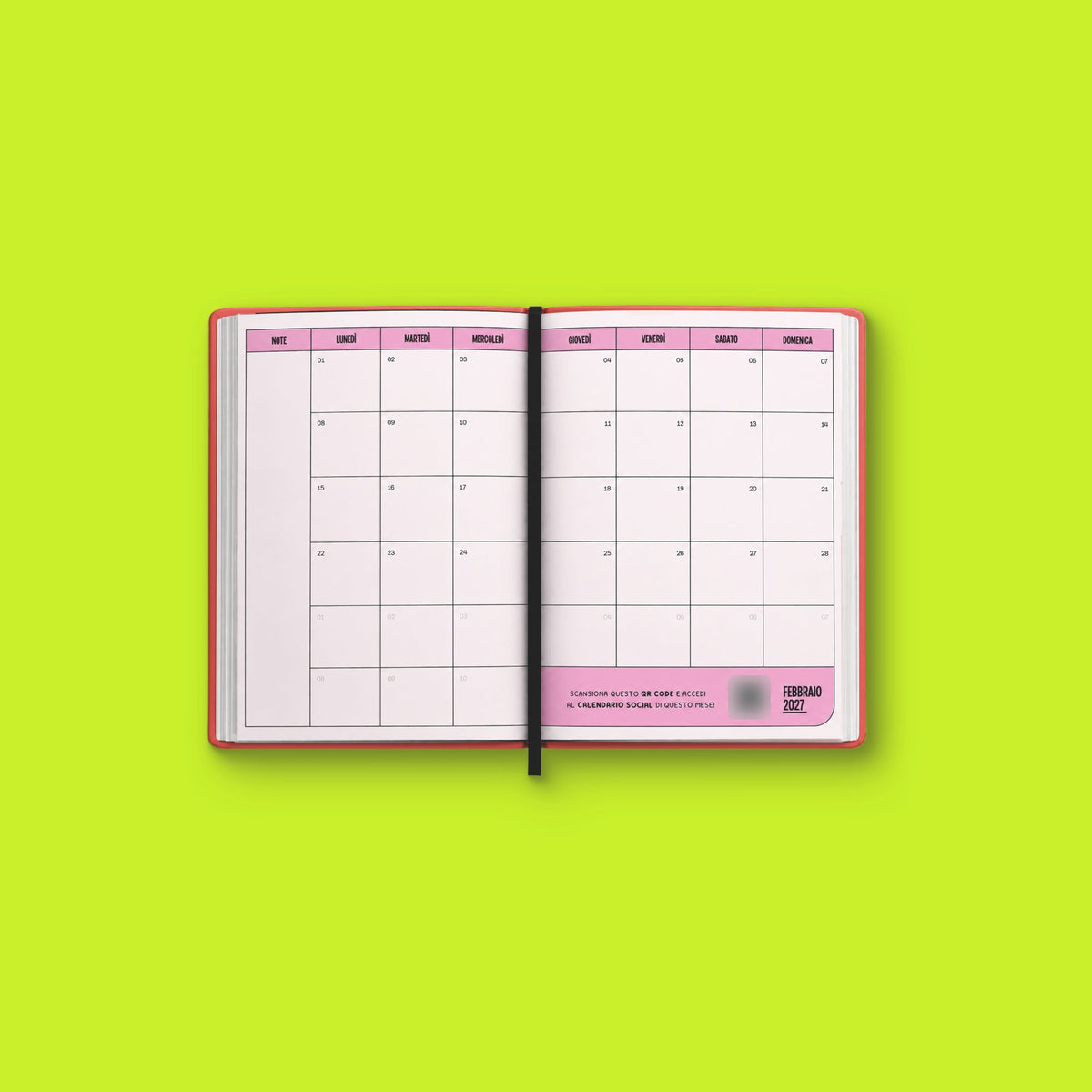 Agenda 2027 Rosa – pagine del calendario mensile