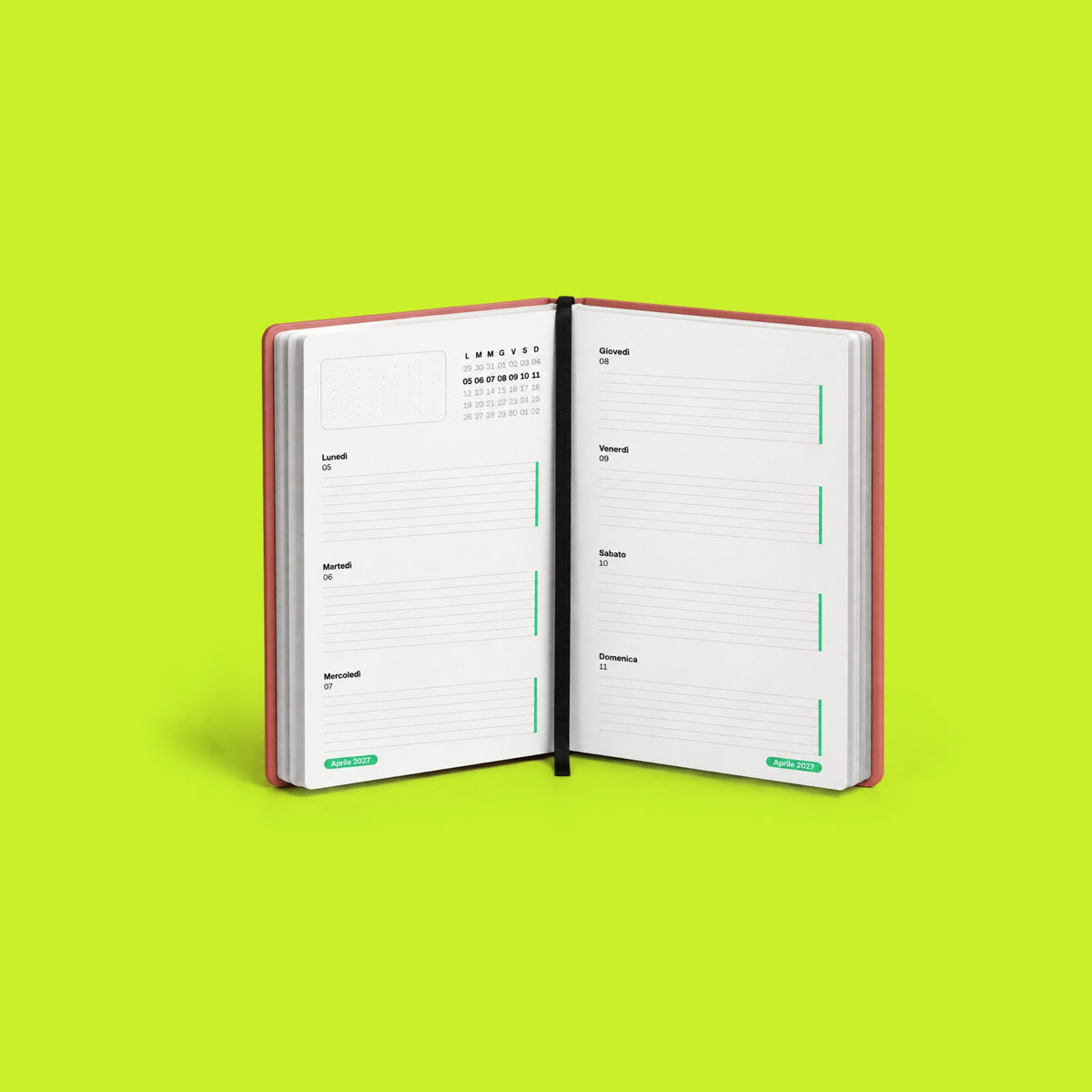 Agenda 2027 Rosa – pagine settimanali