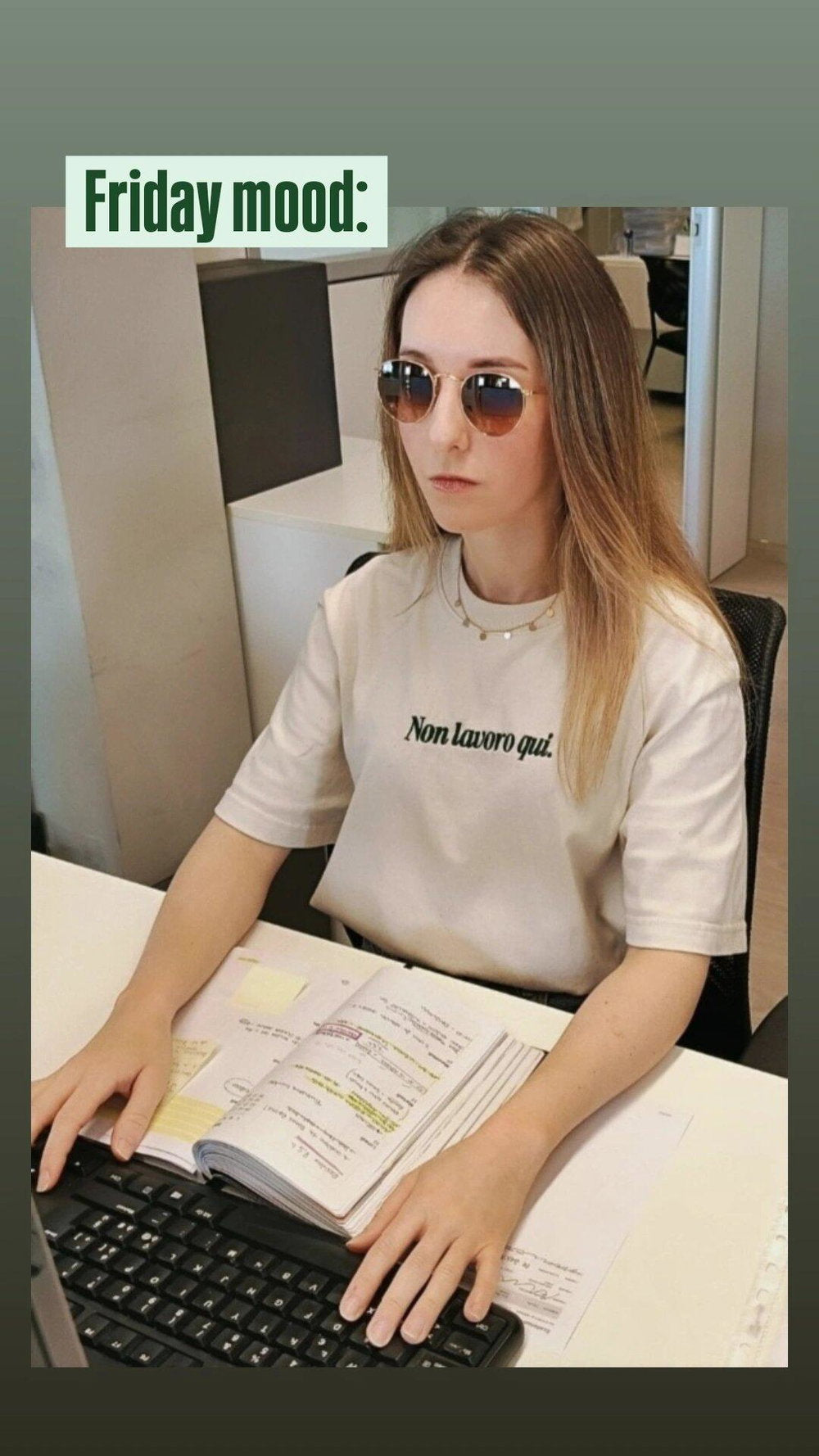 Foto di un cliente: T-shirt Non lavoro qui