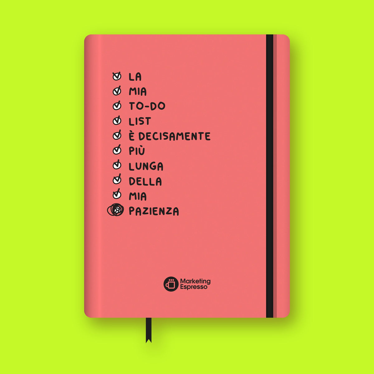 Agenda 2027 Rosa Marketing Espresso – copertina con la to-do list