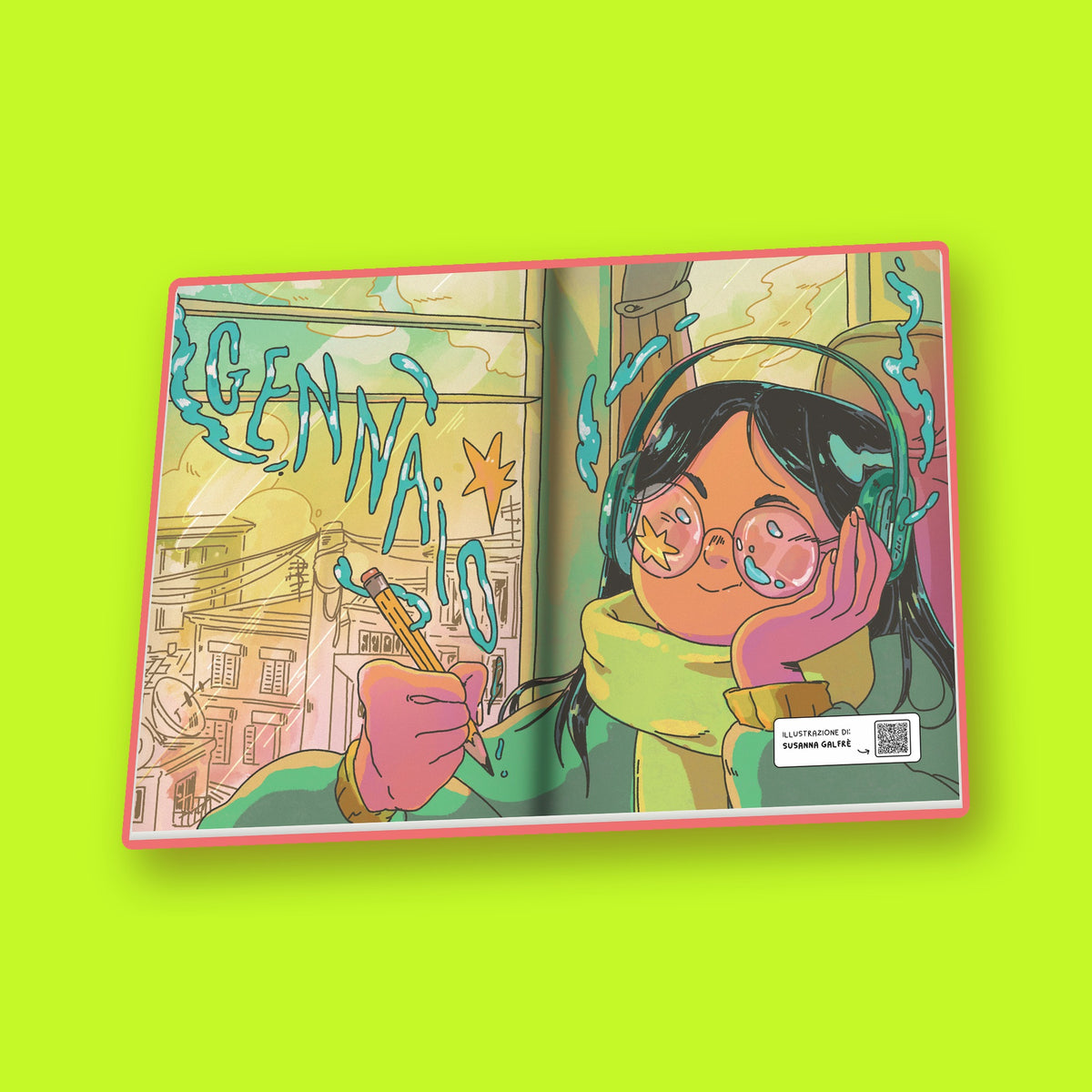 Agenda 2027 Rosa – copertina del mese di gennaio con la capra eroina